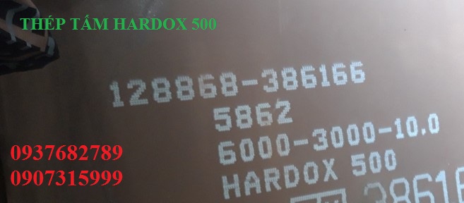 THÉP TẤM HARDOX500 DÀY 10x3000x6000MM