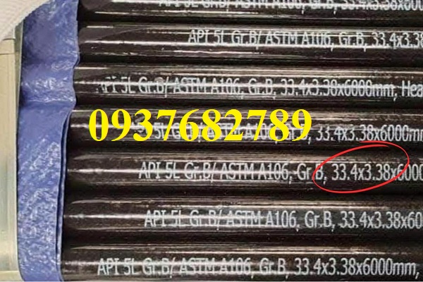Thép ống đúc phi 33.4 dày 1.65mm, 2.05mm, 2.3mm, 2.5mm, 2.6mm, 2.77mm
