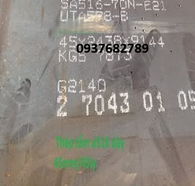 Thép tấm chịu nhiệt A516 Gr.70 dày 45mm/45ly Hàn Quốc cắt quy cách
