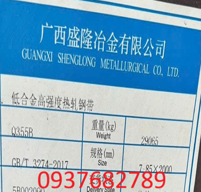 Tôn Q355B-Vật liệu Q355B-Thép tấm Q355B dày 8mm/ly tiêu chuẩn Trung Quốc GB/T