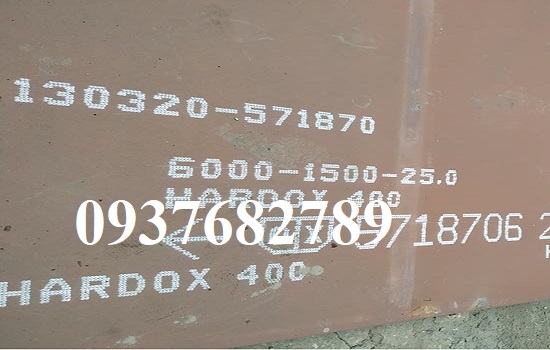 THÉP TẤM HARDOX 400 DÀY 25 x 1500 x 6000mm