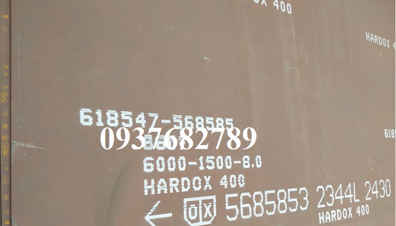 THÉP TẤM HARDOX 400 DÀY 8 x 1500 x 6000mm
