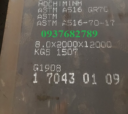 Thép tấm ASTM A516 GR70 dày 8mm/ly