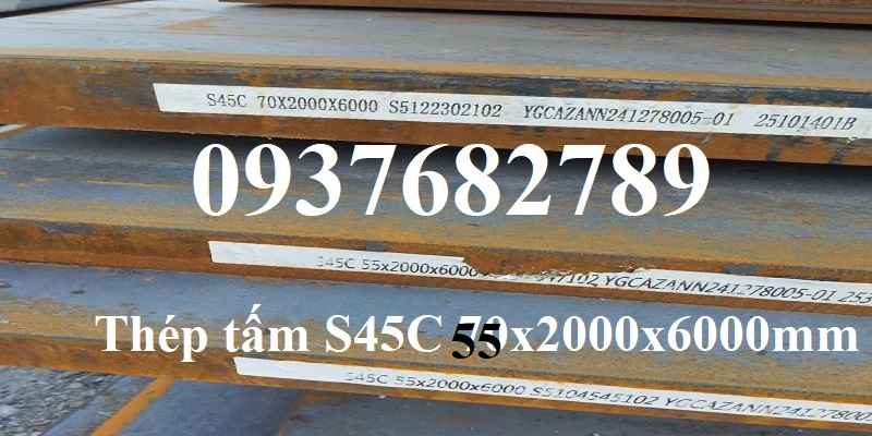 THÉP TẤM S45C DÀY 55MM TRUNG QUỐC
