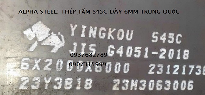 THÉP TẤM S45C DÀY 6MM TRUNG QUỐC