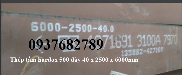 Thép tấm hardox 500 dày 40mm/40ly/40li