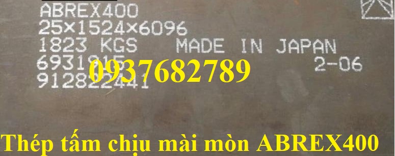 Thép tấm chịu mài mòn ABREX400