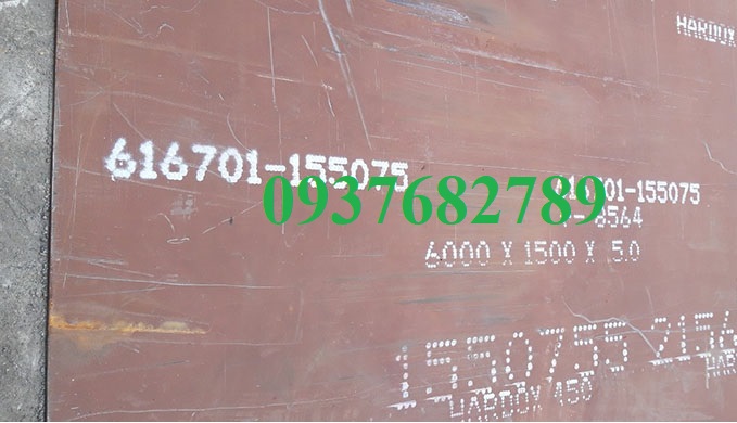 Thép tấm hardox 450 dày 5mm
